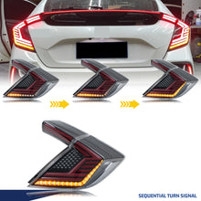 Load image into Gallery viewer, inginuity time LED Tail Lights for Honda Civic Hatchback 2016-2021 10th Gen Type-R Clear Start-up Animation Sequential Turn Signal Rear Lamps Assembly