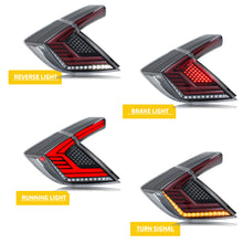Load image into Gallery viewer, inginuity time LED Tail Lights for Honda Civic Hatchback 2016-2021 10th Gen Type-R Clear Start-up Animation Sequential Turn Signal Rear Lamps Assembly