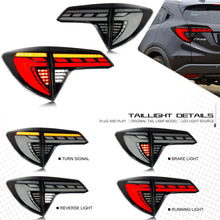 Load image into Gallery viewer, inginuity time LED Tail Lights for Honda HR-V HRV 2016-2022 Start-up Animation Sequential Turn Signal Black Rear Lamps Assembly Accessary