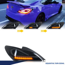 Load image into Gallery viewer, inginuity time LED Tail Lights for Hyundai Genesis Coupe 2010-2016 Start-up Animation Sequential Turn Signal Black Rear Lamps Assembly