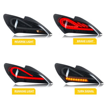 Load image into Gallery viewer, inginuity time LED Tail Lights for Hyundai Genesis Coupe 2010-2016 Start-up Animation Sequential Turn Signal Black Rear Lamps Assembly