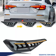 Load image into Gallery viewer, inginuity time LED RGB Tail Lights for Honda Civic 11th Gen 2022-2024 Sedan Sequential Turn Signal Bluetooth Control Rainbow Color Rear Lamps Assembly