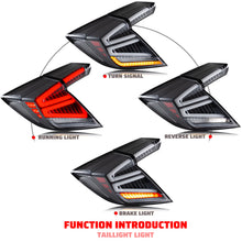 Load image into Gallery viewer, inginuity time LED Tail Lights for Honda Civic Hatchback Type-R 2016-2021 Start-up Animation Sequential Signal Rear Lamps
