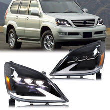 Load image into Gallery viewer, inginuity time LED Headlights for Lexus GX470 2003-2007 Triple Beam Front Lamps Start-up Animation Sequential Turn Signal Assembly