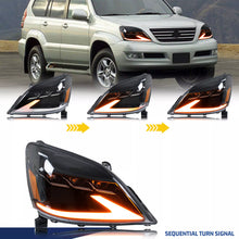 Load image into Gallery viewer, inginuity time LED Headlights for Lexus GX470 2003-2007 Triple Beam Front Lamps Start-up Animation Sequential Turn Signal Assembly