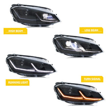 Load image into Gallery viewer, inginuity time LED Blackout Headlights for Volkswagen VW Golf 7 MK7 MK VII TDI TSI 2013-2017 Sequential Turn Signal Projector E-MARK ECE Front Lamps Assembly