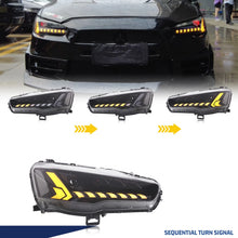Load image into Gallery viewer, inginuity time LED Audi Headlights for Mitsubishi Lancer & Lancer EVO X 2009-2020 Start-up Animation Sequential Turn Signal Front Lamps Assembly