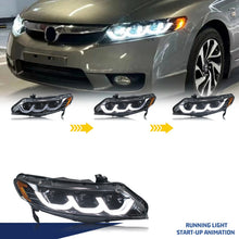 Load image into Gallery viewer, inginuity time LED Headlights for Honda Civic 2006-2011 EX LX Si DX Start-up Animation Sequential Turn Signal Front Lamps Assembly