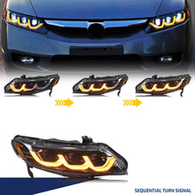 Load image into Gallery viewer, inginuity time LED Headlights for Honda Civic 2006-2011 EX LX Si DX Start-up Animation Sequential Turn Signal Front Lamps Assembly