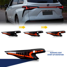 Load image into Gallery viewer, inginuity time LED Tail Lights & Middle Lamp for Toyota Sienna 2021 2022 2023 Start-up Animation Sequential Indicator Rear Lamps Set