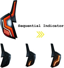 Load image into Gallery viewer, inginuity time LED Tail Lights For Honda Fit Jazz 2014-2019 4PCS Start Up Animation DRL Sequential Indicator Black Rear Lamp Assembly