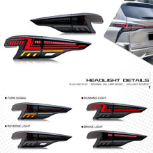 Load image into Gallery viewer, inginuity time LED Tail Lights & Middle Lamp for Toyota Sienna 2021 2022 2023 Start Up Animation Sequential Turn Signal Rear Lamp Assembly