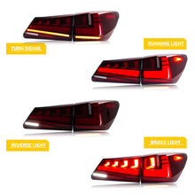 Load image into Gallery viewer, inginuity time V2 Tail Lights for Lexus IS250 IS350 ISF 2006-2013 Start-up Animation Sequential Indicator Rear Lamps