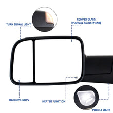 Load image into Gallery viewer, inginuity time Towing Mirror For Dodge Ram 2009-2012 ram 1500 2500 3500 Super Duty Power Heated