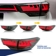 Load image into Gallery viewer, inginuity time LED Lexus Tail Lights for Toyota Highlander 2014-2018 Start up Animation Sequential Indicator Rear Lamps Assembly