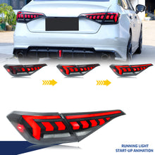 Load image into Gallery viewer, inginuity time LED Tail Lights for Honda Civic 2022-2026 11th Gen Start-up Animation Sequential Turn Signal Black Rear Lamps Assembly

