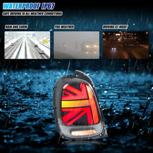 Load image into Gallery viewer, inginuity time LED Tail Lights for BMW Mini Cooper F55 F56 F57 2014-2023 S Sequential Turn Signal Union Jack Black Rear Lamps Assembly

