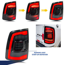 Load image into Gallery viewer, inginuity time LED Tail Lights for Dodge Ram 4th Gen 2009-2018 1500/2500/3500 Sequential Amber Turn Signal Start-up Animation Rear Lamps
