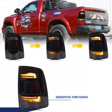 Load image into Gallery viewer, inginuity time LED Black Tail Lights for Dodge Ram 1500 2500 3500 2009-2018 2019-2023 Classic Start-up Animation Rear Lamps Assembly
