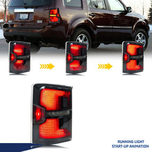 Load image into Gallery viewer, inginuity time LED Tail Lights for Honda Pilot 2009-2015 EX-L Touring LX Start-up Animation Sequential Turn Signal Black Rear Lamps Assembly
