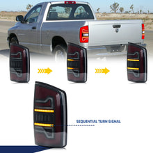 Load image into Gallery viewer, inginuity time LED Tail Lights for Dodge Ram 2002-2008 3rd Gen Ram 1500 Ram 2500 Ram 3500 Start-up Animation Sequential Turn Signal Rear Lamps Assembly
