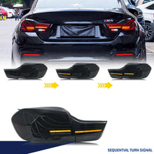 Load image into Gallery viewer, inginuity time LED CSL Tail Lights for BMW 4-Series M4 F32 F82 F36 2014-2020 Coupe Start-up Animation Sequential Turn Signal Black Laser Rear Lamps Assembly
