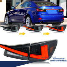 Load image into Gallery viewer, inginuity time LED Tail Lights &amp; Middle Lamp for Lexus IS250 IS350 ISF 2006-2013 Smoked Start-up Animation Sequential Turn Signal Facelift Rear Lamps Assembly Accessary

