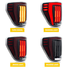 Load image into Gallery viewer, inginuity time LED Tail Lights for Ford F-150 F150 2021 2022 2023 14th Gen P702 XL STX Start-up Animation Sequential Turn Signal Rear Lamps Assembly
