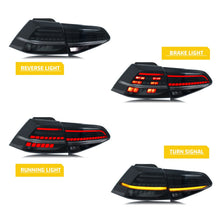画像をギャラリービューアに読み込む, inginuity time LED Tail Lights for Volkswagen VW Golf 7 MK7 MK7.5 VII TDI TSI GTI GTD GTE R 2014-2021 Sequential Turn Signal Black Rear Lamps Assembly
