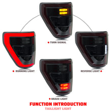 Load image into Gallery viewer, inginuity time LED Tail Lights for Ford F-150 XLT Lariat P702 14th Gen  2021 2022 2023 2024 Start-up Animation Sequential Turn Signal Rear Lamps Assembly
