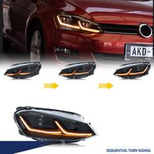 Load image into Gallery viewer, inginuity time LED Blackout Headlights for Volkswagen VW Golf 7 MK7 MK VII TDI TSI 2013-2017 Sequential Turn Signal Projector E-MARK ECE Front Lamps Assembly
