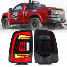 Load image into Gallery viewer, inginuity time LED Black Tail Lights for Dodge Ram 1500 2500 3500 2009-2018 2019-2023 Classic Start-up Animation Rear Lamps Assembly
