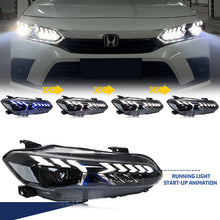 Load image into Gallery viewer, inginuity time LED Headlights for Honda Civic 11th Gen 2022 2023 2024 Start-up Animation Sequential Signal Front Lamps Assembly
