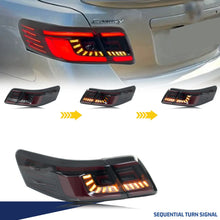 Load image into Gallery viewer, inginuity time LED Tail Lights for Toyota Camry 2007-2011 SE LE XLE Sequential Turn Signal Start-up Animation Black Rear Lamps Assembly

