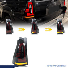 Load image into Gallery viewer, inginuity time LED Tail Lights for Toyota 4Runner 2003-2009 4th Gen SR5 TRD Start-up Animation Sequential Turn Signal Black Rear Lamps Assembly
