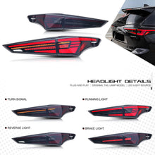 Load image into Gallery viewer, inginuity time LED Tail Lights for Toyota Highlander 2020 2021 2022 Black Sequential Indicator Start Up Animation Rear Lamps
