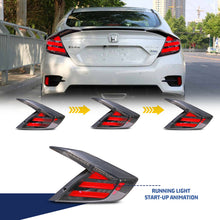 Load image into Gallery viewer, inginuity time LED Mugen Tail Lights for Honda Civic 10Th Gen Sedan 2016-2021 Start Up Animation Sequential Indicator Rear Lamp Assembly
