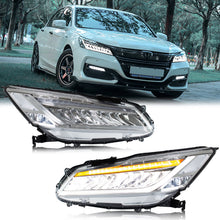 Load image into Gallery viewer, inginuity time LED Facelift Headlights for Honda Accord 9th GEN Facelift 2016 2017 Sedan Chrome Start-up Animation Sequential Turn Signal Front Lamps Assembly
