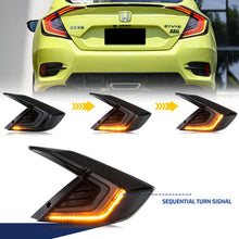 Load image into Gallery viewer, inginuity time LED Clear Tail Lights for Honda Civic 2016-2021 10th GEN Sedan Blue Start-up Animation Sequential Rear Lamps
