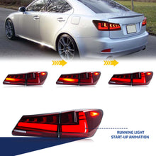 Load image into Gallery viewer, inginuity time V2 Tail Lights for Lexus IS250 IS350 ISF 2006-2013 Start-up Animation Sequential Indicator Rear Lamps
