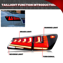 Load image into Gallery viewer, inginuity time V2 Tail Lights for Lexus IS250 IS350 ISF 2006-2013 Start-up Animation Sequential Indicator Rear Lamps
