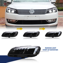 Load image into Gallery viewer, inginuity time LED Audi Headlights for VW Volkswagen Passat B7 2012-2015 Front Lamp Assembly Start Up Animation Sequential Indicator
