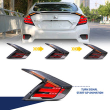 Load image into Gallery viewer, inginuity time LED Mugen Tail Lights for Honda Civic 10Th Gen Sedan 2016-2021 Start Up Animation Sequential Indicator Rear Lamp Assembly

