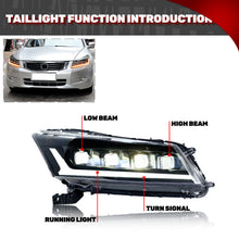 Load image into Gallery viewer, inginuity time LED Headlights for Honda Accord 8TH GEN 2008-2012 Sequential Front Lamps Start Up Animation Sequential Turn Signal Accessary
