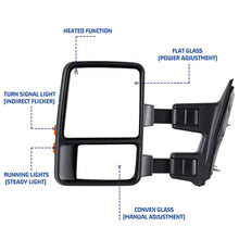 Load image into Gallery viewer, inginuity time Towing Mirror For 2008-2015 Ford F250 F350 F450 F550 Super Duty Power Heated
